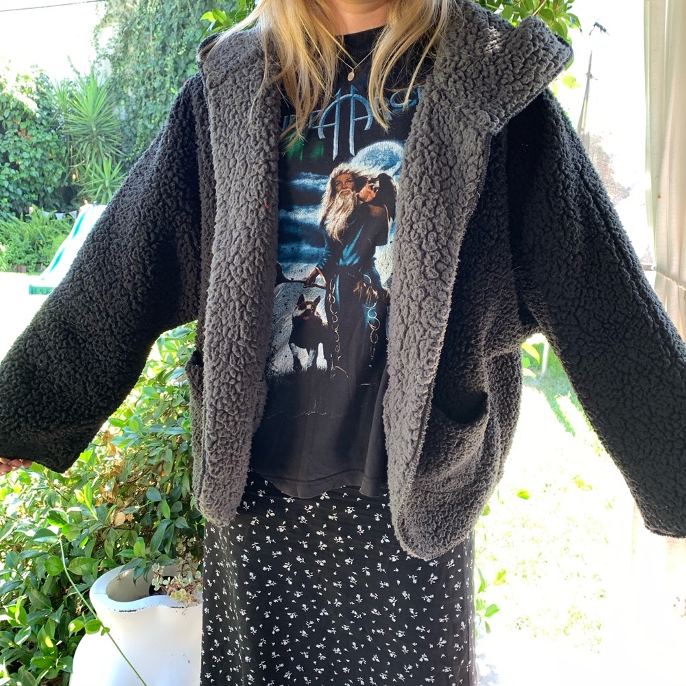 Urban Outfitters hooded teddy bear open jacket